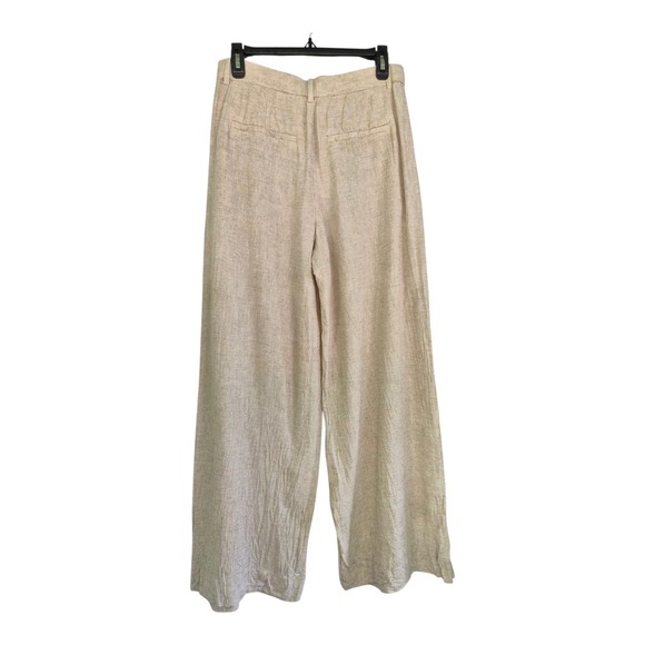 Abercrombie & Fitch Pants - Abercrombie & Fitch Linen Blend Wide Leg Pants Oatmeal Pleated Size 6 28
